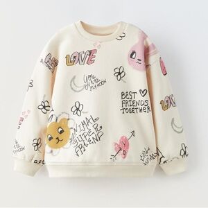 NWT Zara organic cotton blend animal print sweatshirt